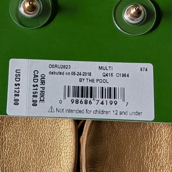 NWT New Kate Spade By The Pool Pineapple Statement Studs Earrings - Picture 4 of 4